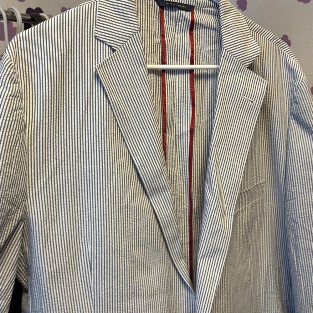 Brooks Brothers Men's Seersucker Sport Coat - Light Blue & White - Picture 3 of 5